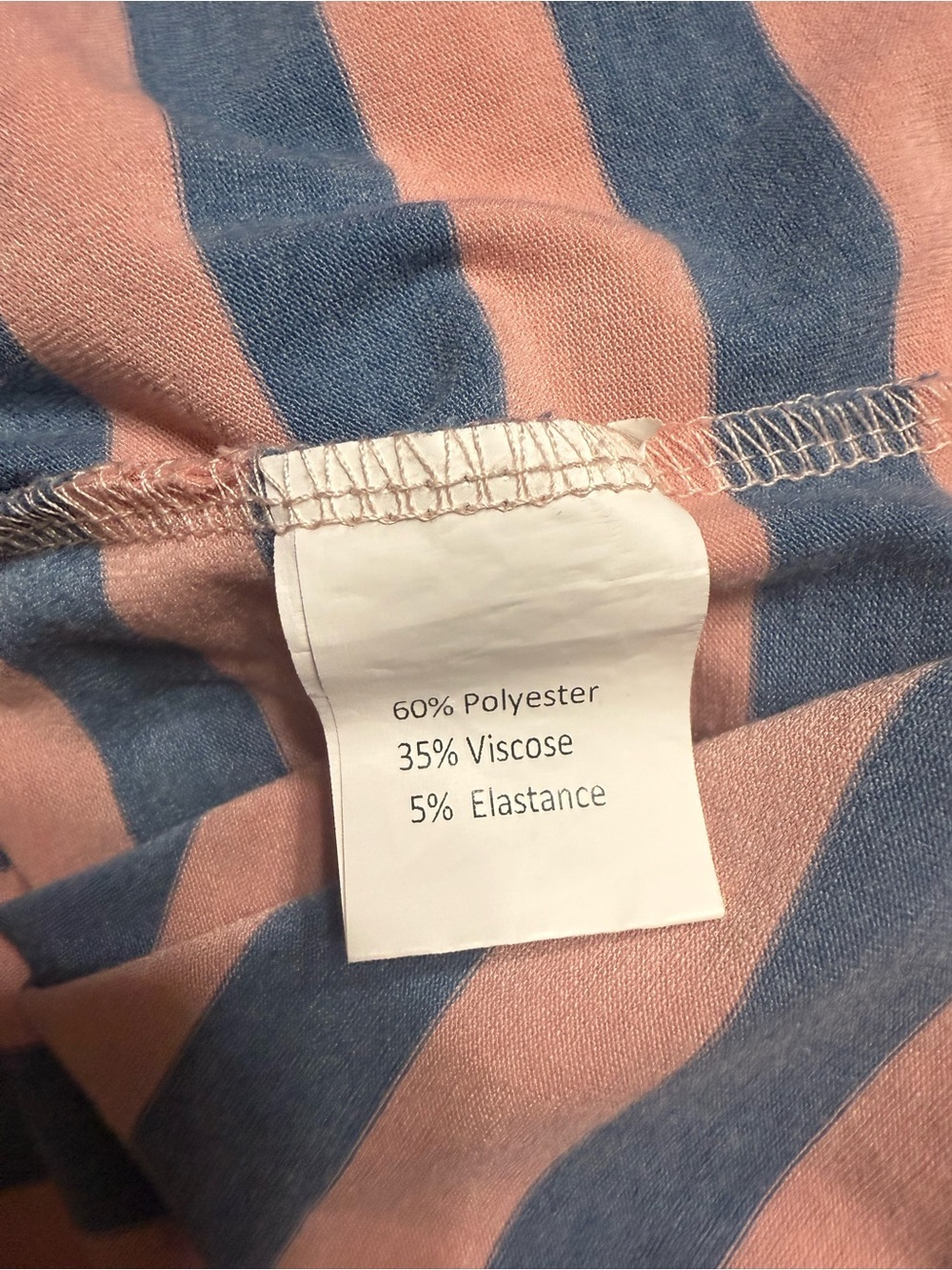 Striped Round neck Top in Pink & Blue with Lime Trim - Picture 3 of 7